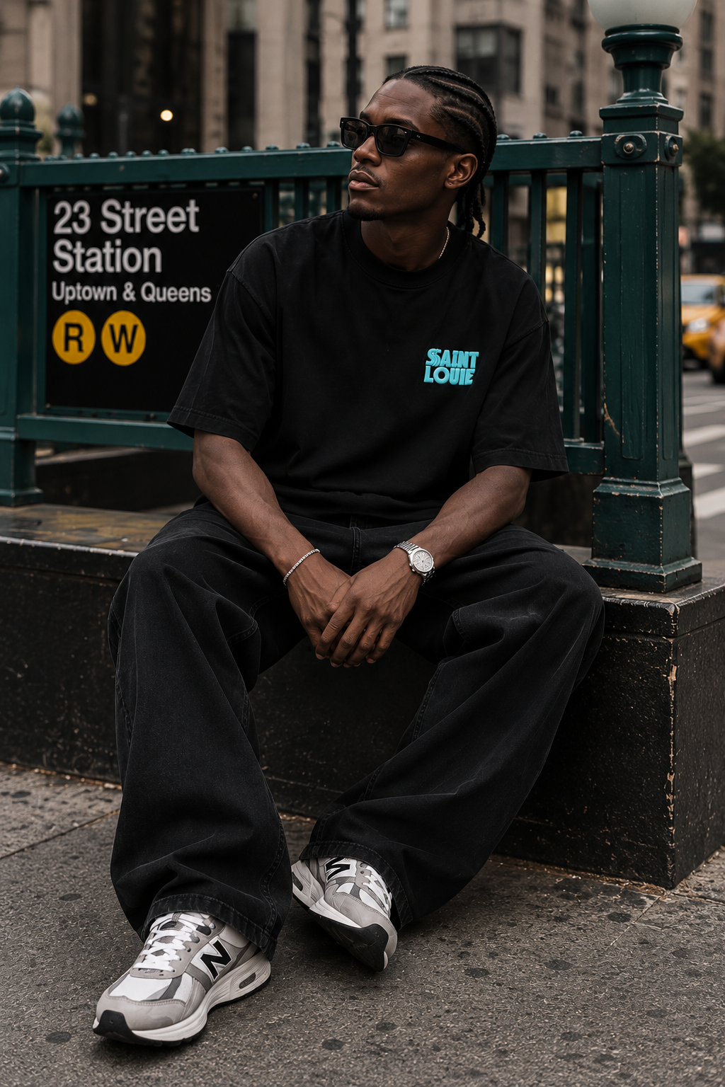 FUTURE VINTAGE —  AQUA PUFF PRINT ACID WASH TEE