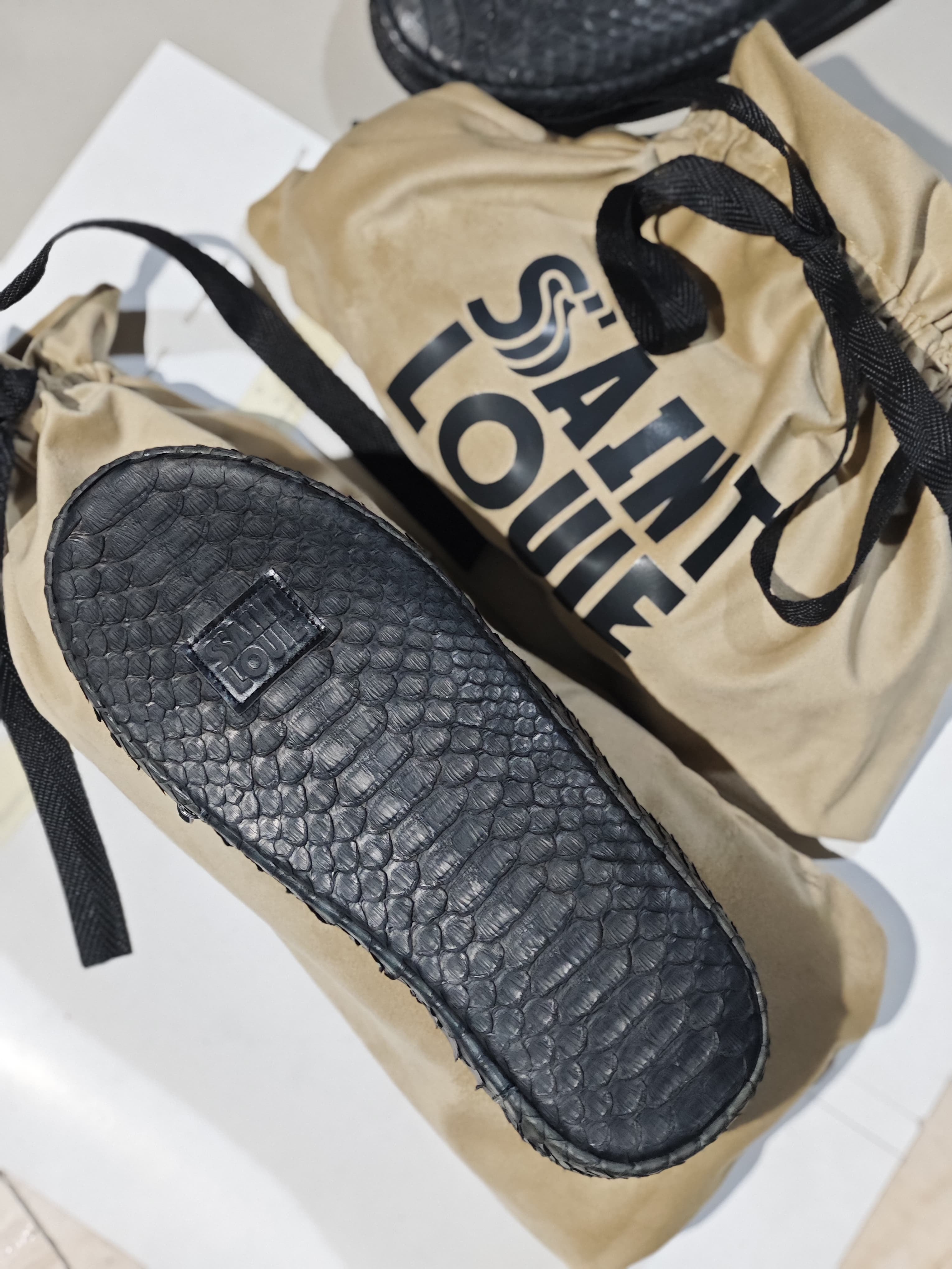 SAINT LOUIE Unisex Genuine Python Driving Shoes