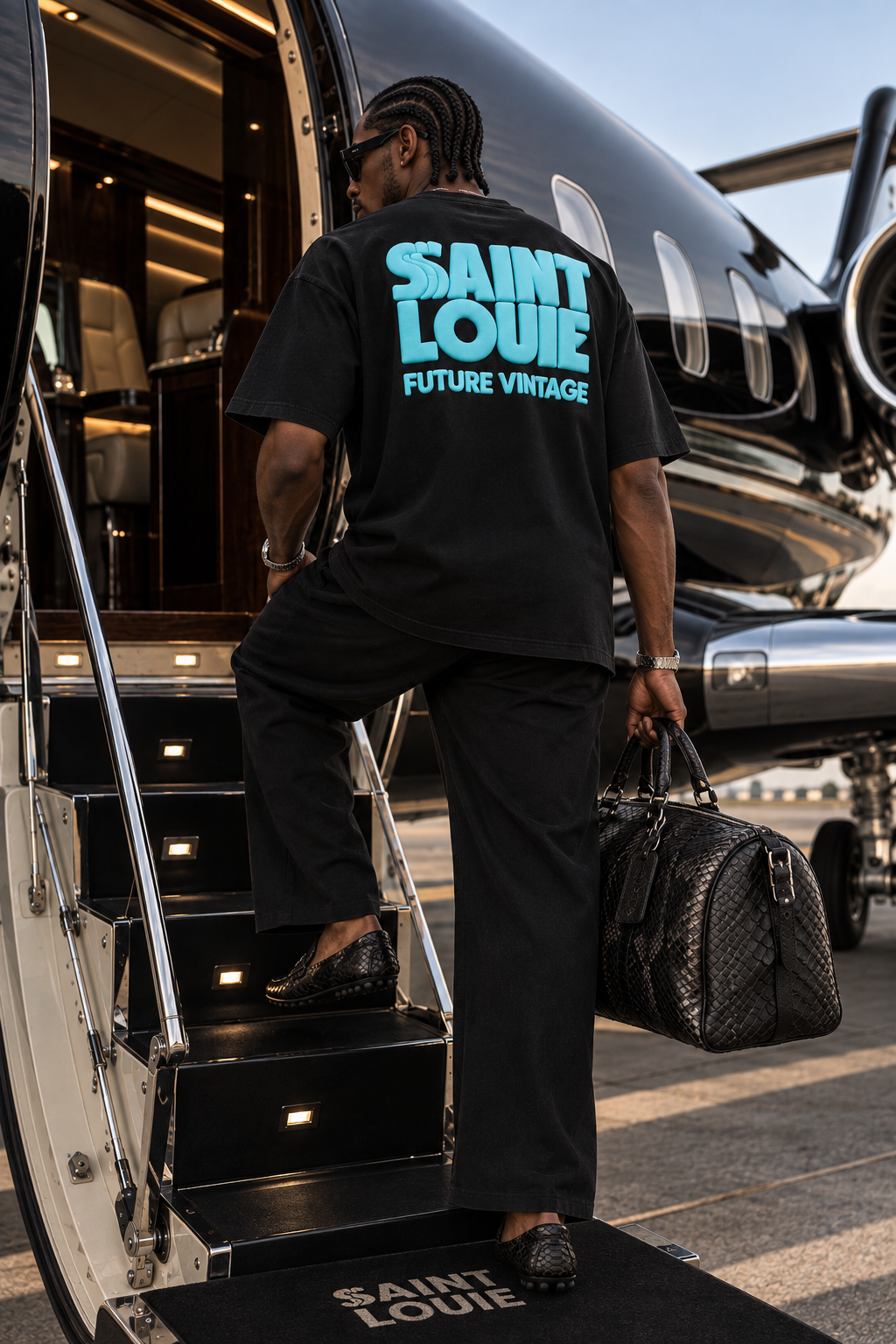 FUTURE VINTAGE —  AQUA PUFF PRINT ACID WASH TEE