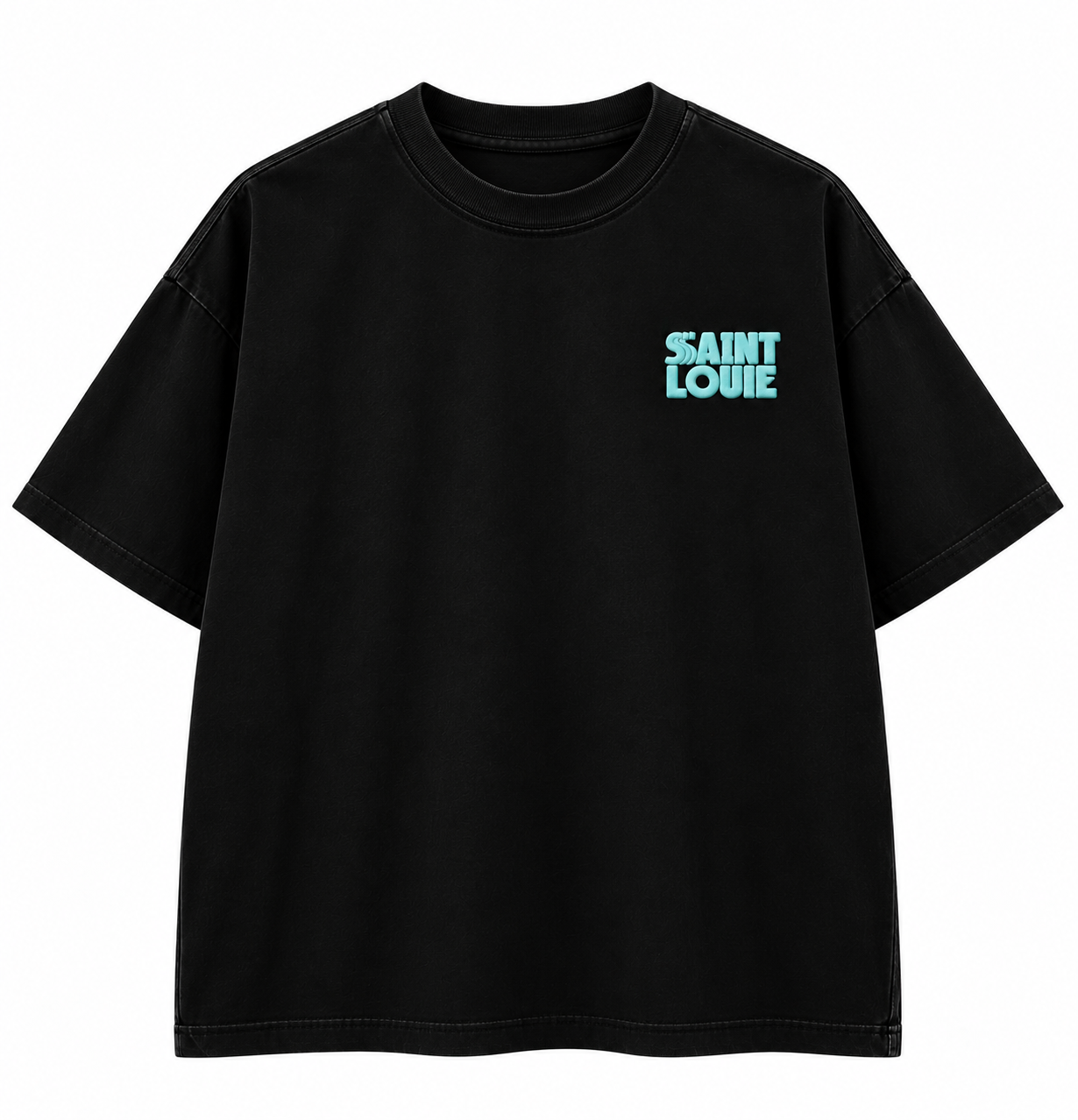 FUTURE VINTAGE —  AQUA PUFF PRINT ACID WASH TEE